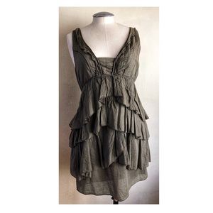 Zara Khaki green mini summer dress